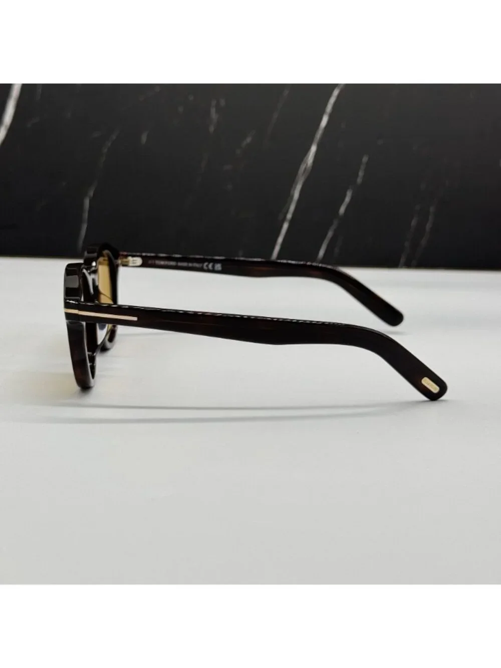 NWT Tom Ford FT1123-D 52E Black Yellow Sunglasses Authentic